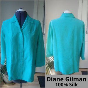 Diane Gilman Silk Button Down Blouse